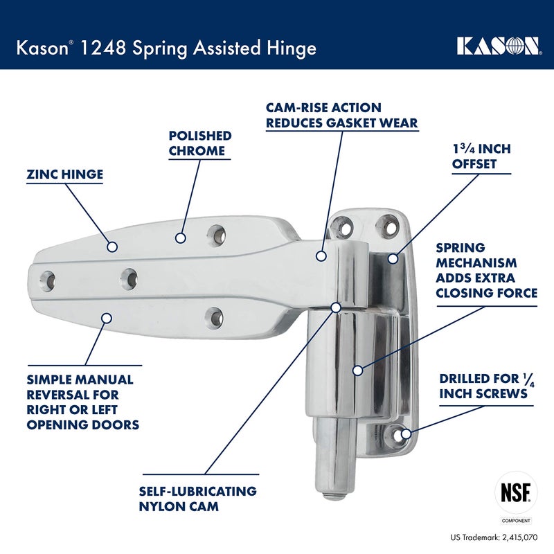 Kason 1248 Spring Assisted Hinge, 1-3/4 Inch Offset, 11248000026 - Image 3